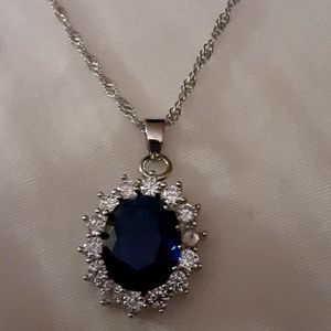 Sterling silver Swarovski sapphire and white topaz